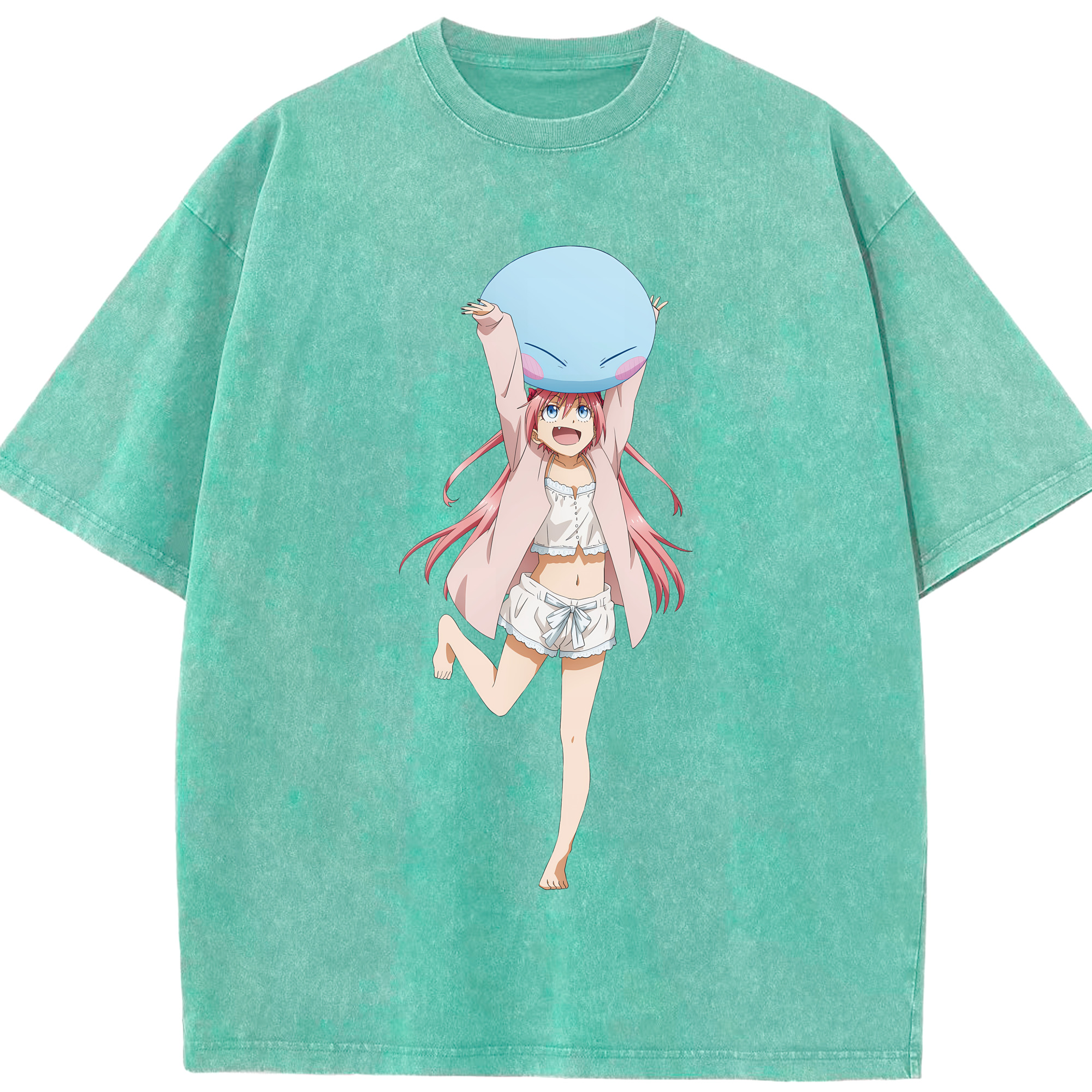 （画像用） 転スラ Regarding Reincarnated to Slime 綿100% ヴィンテージ風 半袖Tシャツ（フロントプリント）